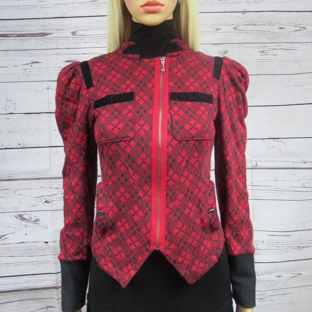 Juicy Couture jacket  with black velvet trim.